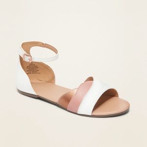 Girls Color-Blocked Faux-Leather Sandals size 2
